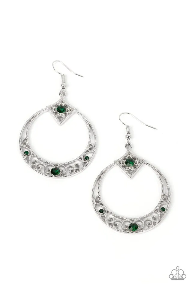 Paparazzi Earring ~ Royal Resort - Green