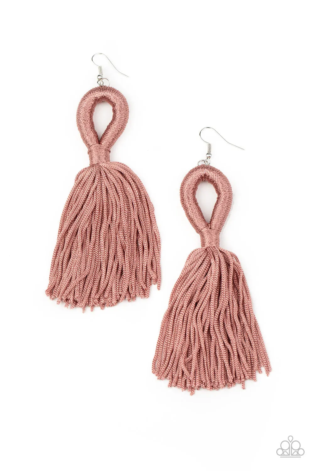 Paparazzi Earring ~ Tassels and Tiaras - Pink