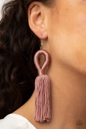 Paparazzi Earring ~ Tassels and Tiaras - Pink