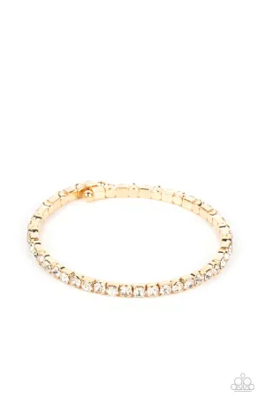 PAPARAZZI Rhinestone Spell - Gold BRACELETS