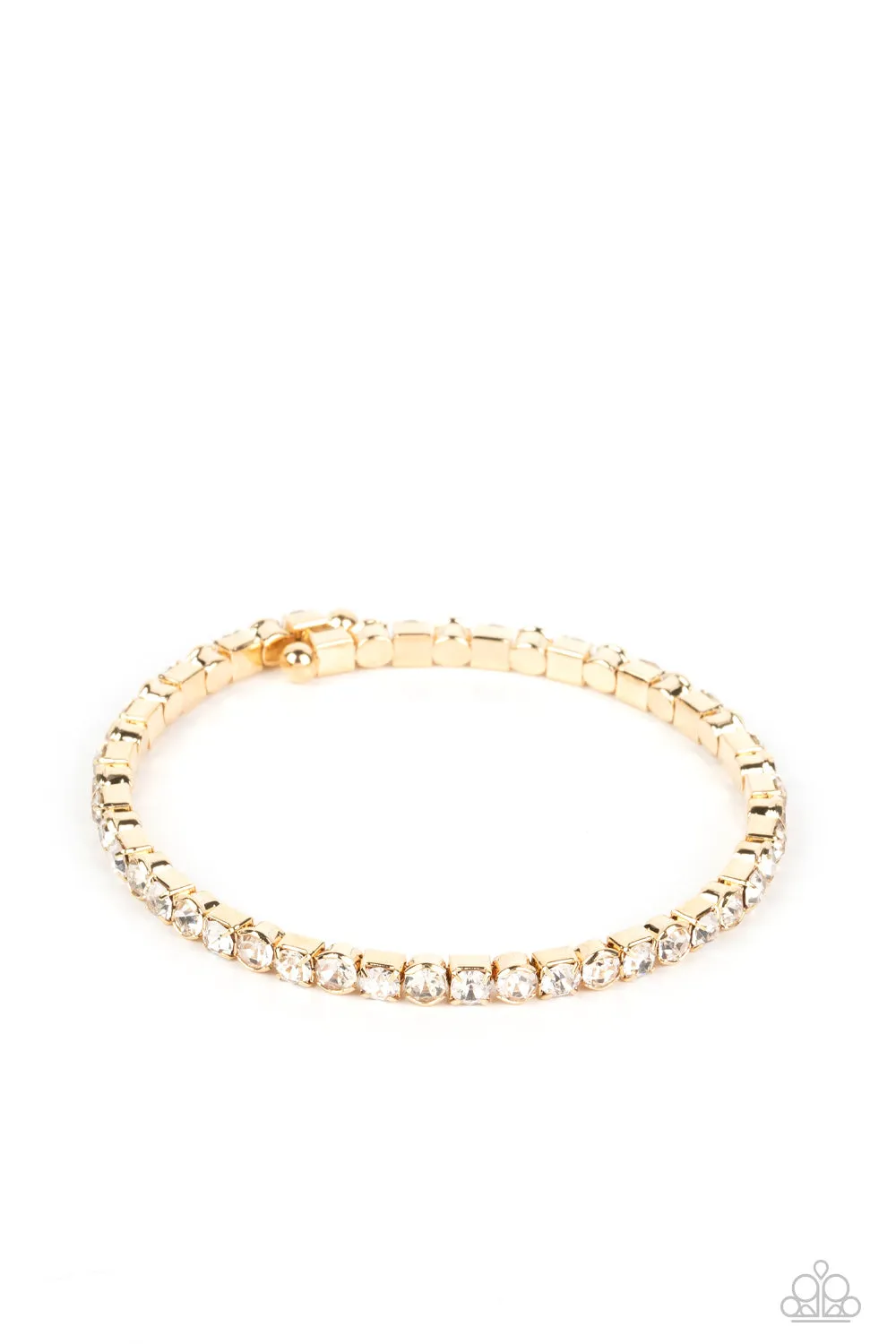 PAPARAZZI Rhinestone Spell - Gold BRACELETS