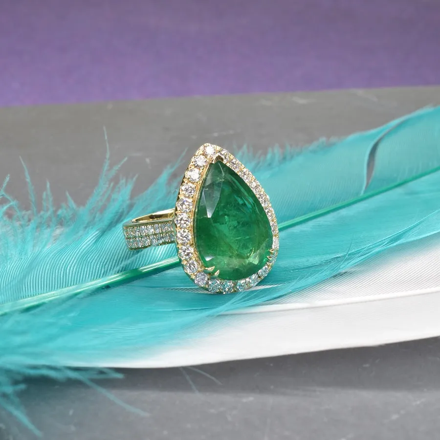 Pear Shaped Emerald Ring