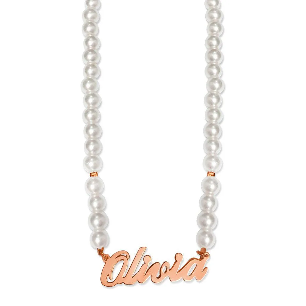 Pearl Beaded Name Necklace