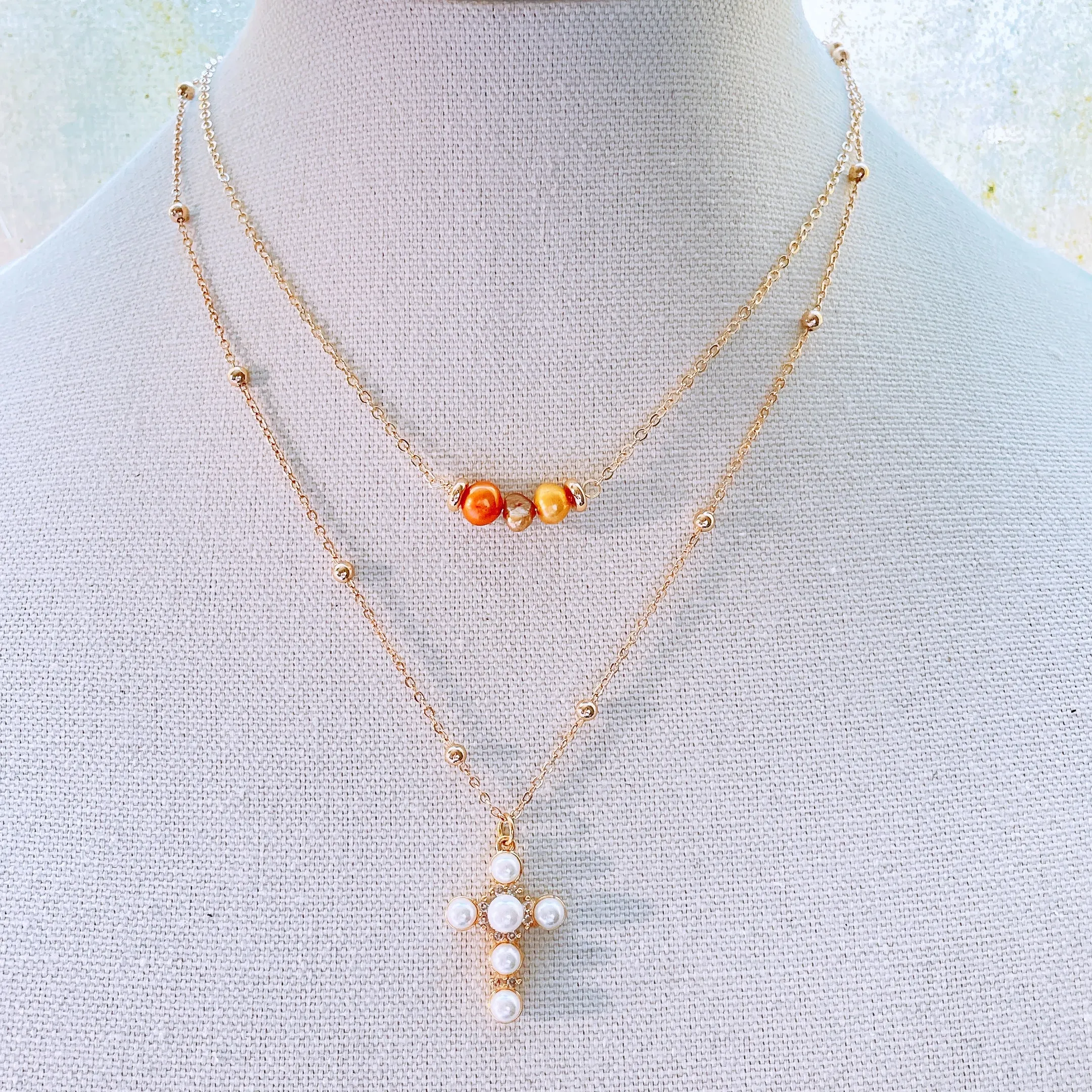 Pearl gold chains necklaces