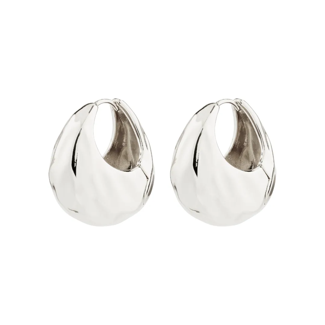 Pilgrim - Believe Recycled  Chunky Hoop Earrings  - Silver