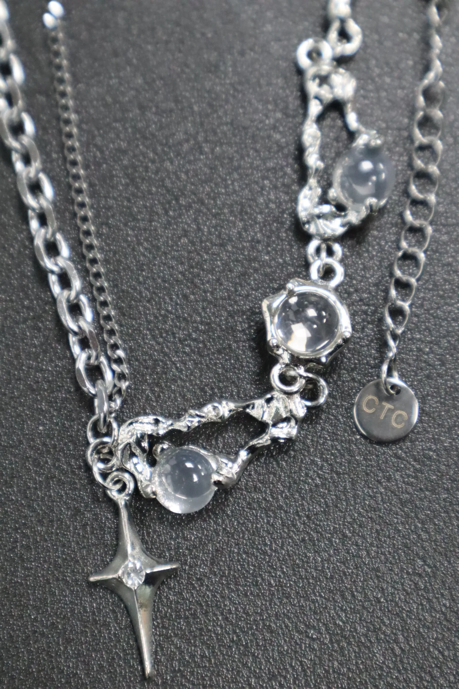 Platinum Plated Moonlight Star Necklace