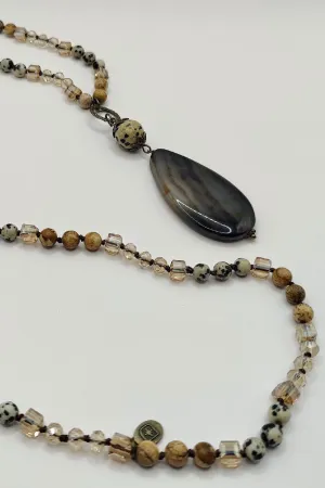 Polished Babe Crystal And Stone Bead Necklace