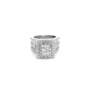 Princess Cut Diamond White Gold Ring R027N