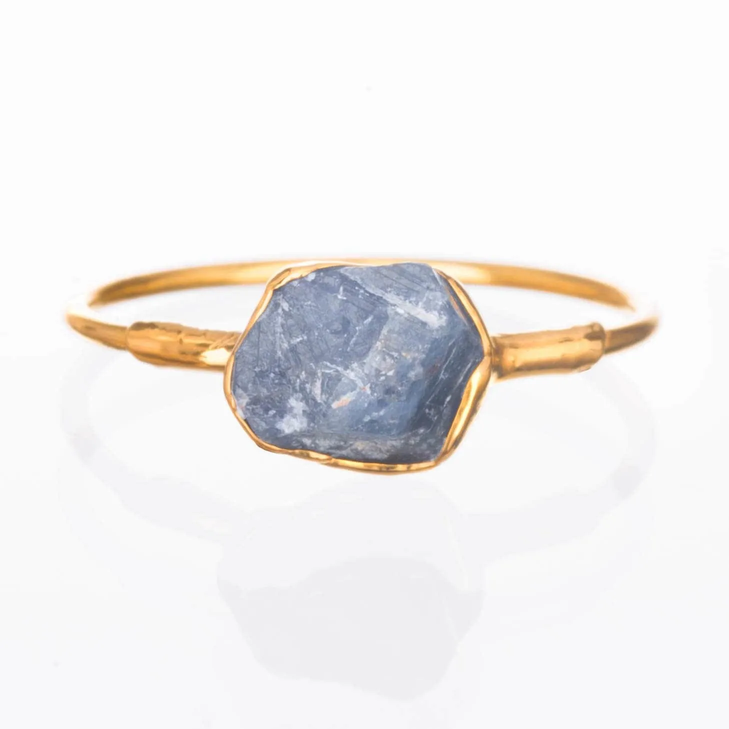 Raw Sapphire Ring in Rose Gold