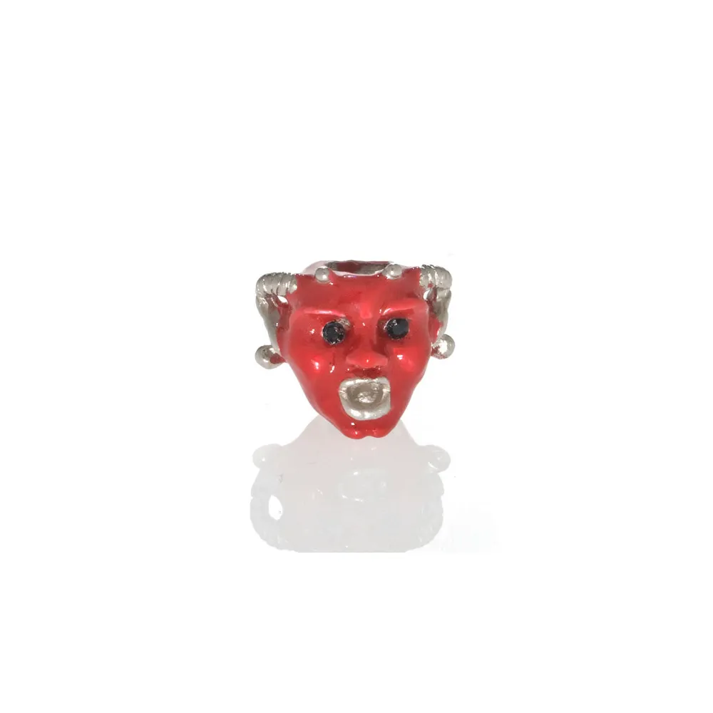 Red Goldtone Horned Gargoyle Charm