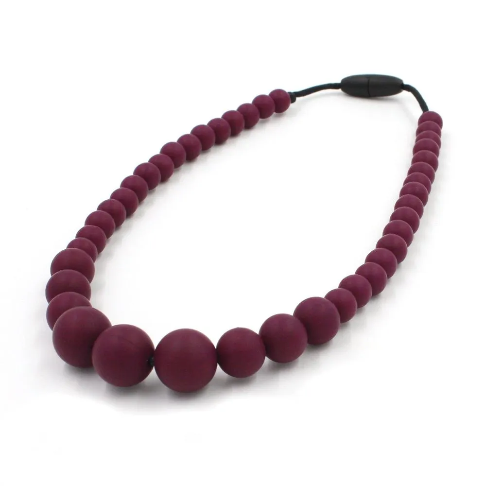 Red Wine Silicon rubber bead necklace