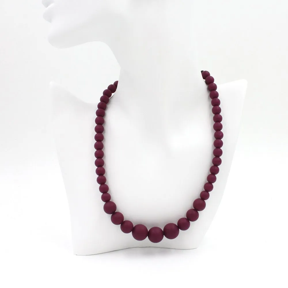 Red Wine Silicon rubber bead necklace