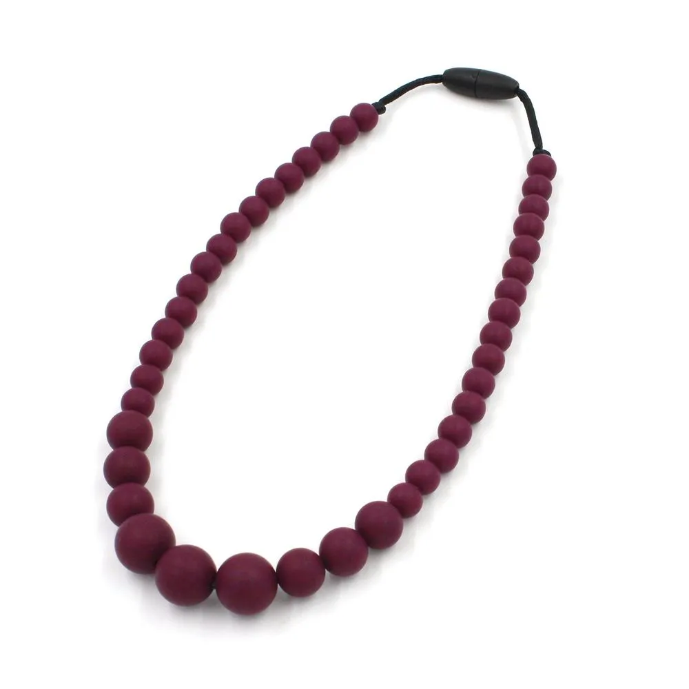 Red Wine Silicon rubber bead necklace