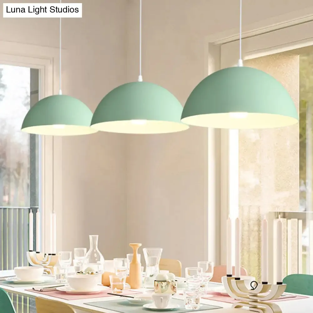 Ribbed Dome Metal Hanging Light - Nordic Minimalist Style Lamp for Restaurants