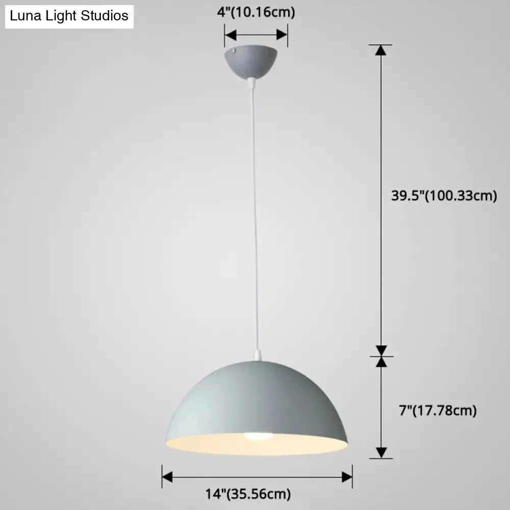 Ribbed Dome Metal Hanging Light - Nordic Minimalist Style Lamp for Restaurants