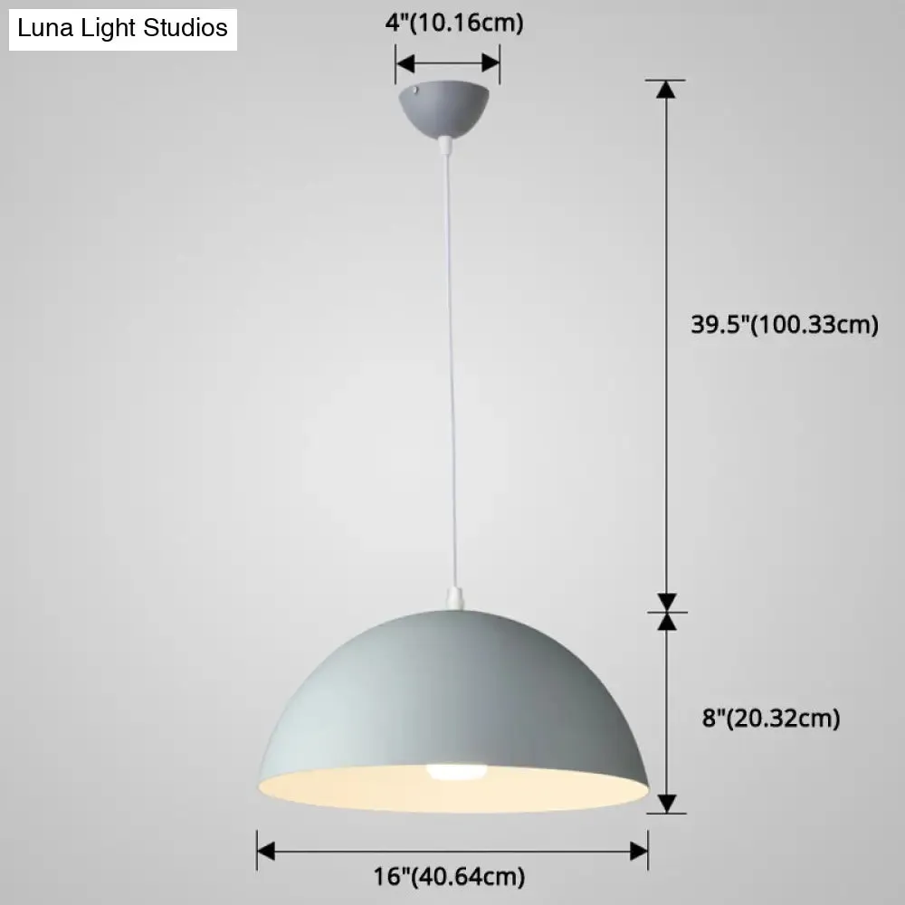 Ribbed Dome Metal Hanging Light - Nordic Minimalist Style Lamp for Restaurants