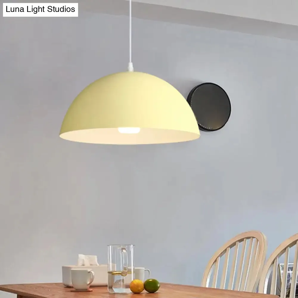 Ribbed Dome Metal Hanging Light - Nordic Minimalist Style Lamp for Restaurants