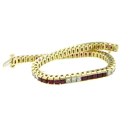 Ruby and Diamond Tennis Bracelet