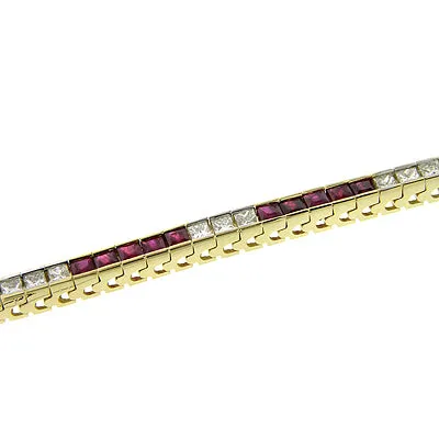 Ruby and Diamond Tennis Bracelet