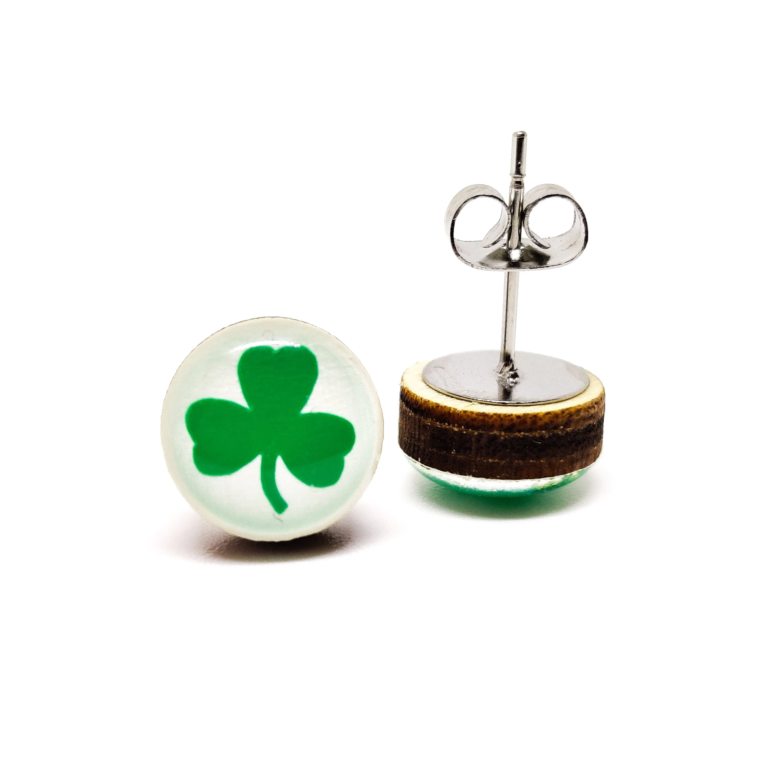 Shamrock Clover Stud Earrings by Candi Cove Designs