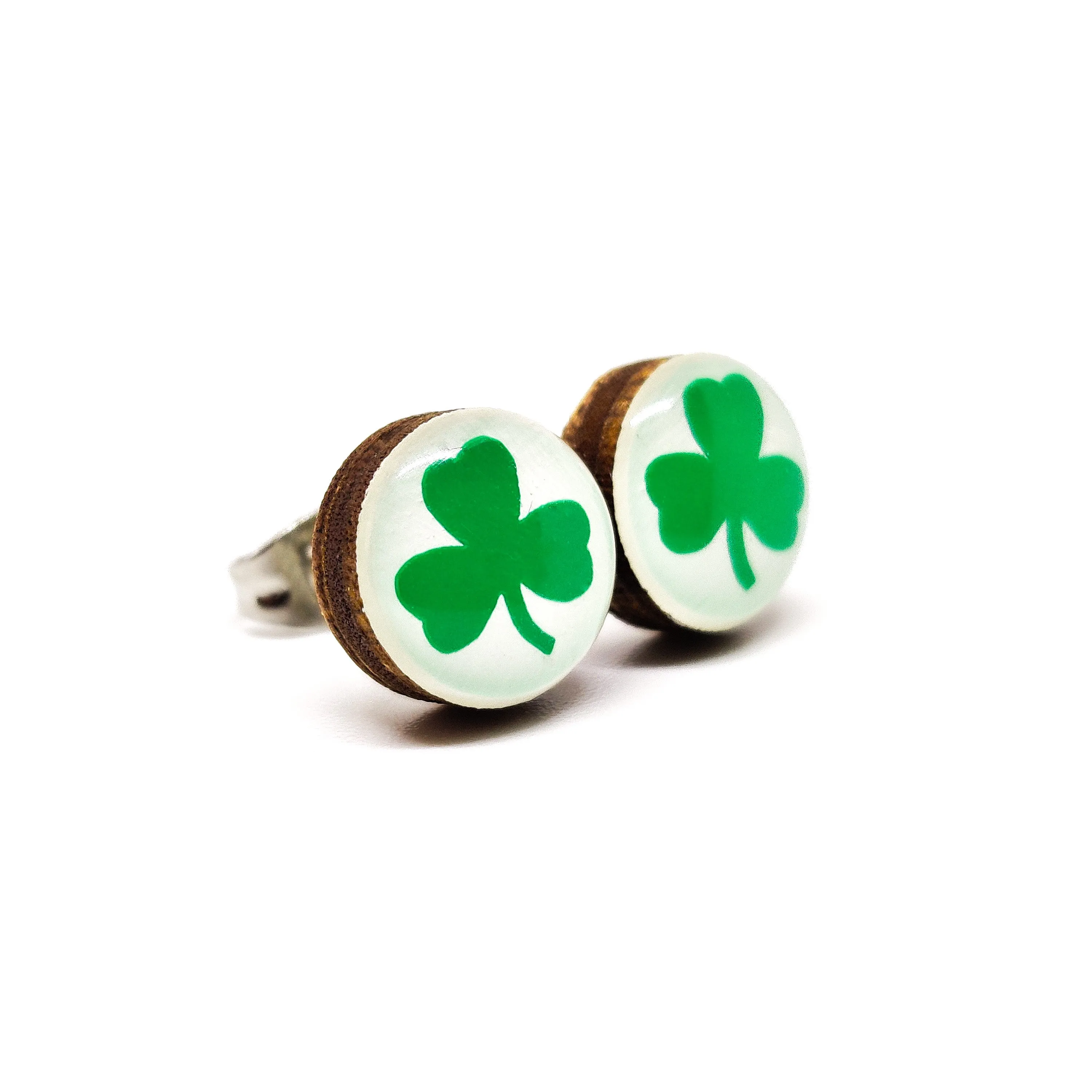 Shamrock Clover Stud Earrings by Candi Cove Designs