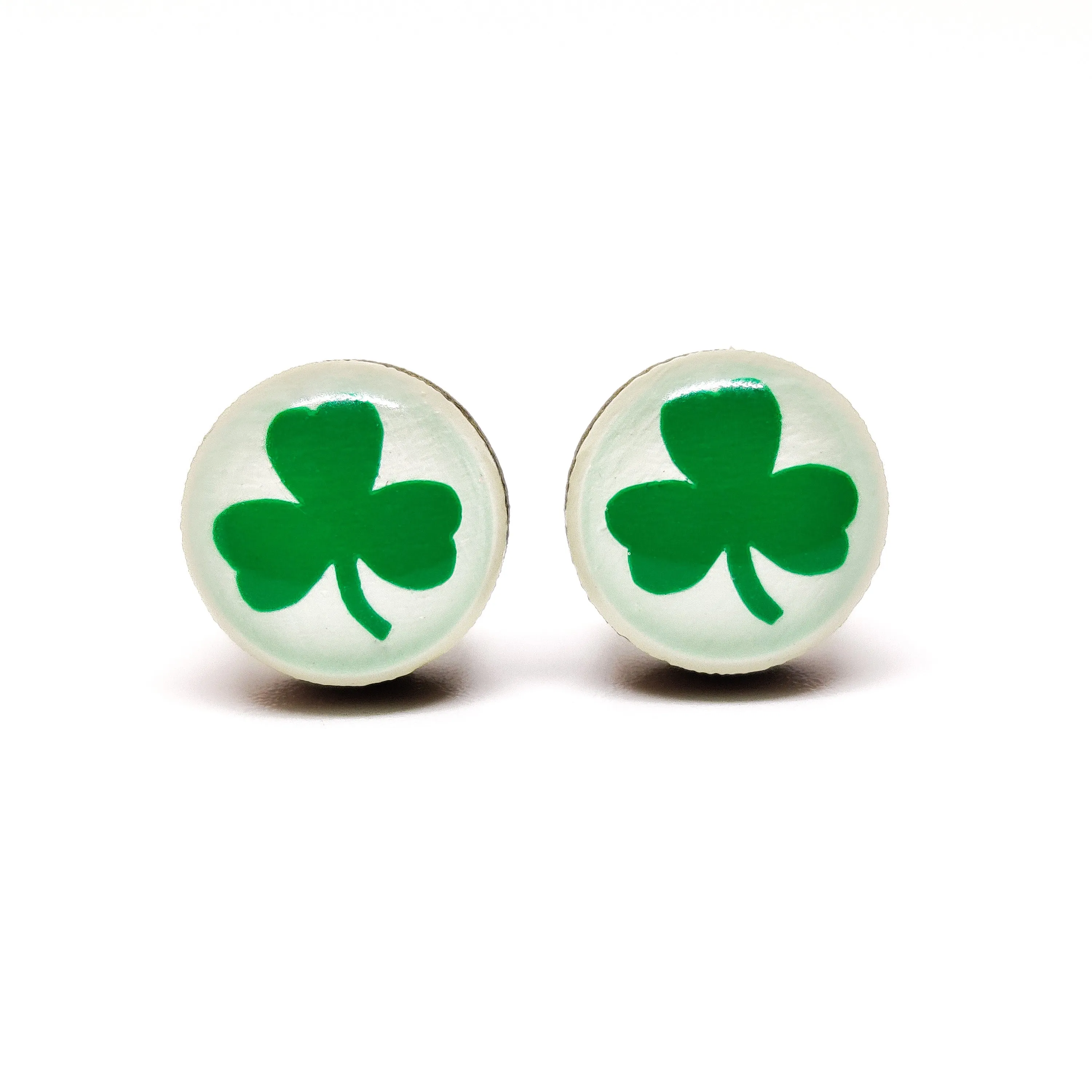 Shamrock Clover Stud Earrings by Candi Cove Designs