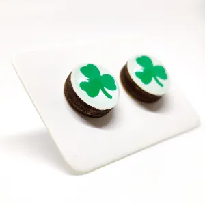 Shamrock Clover Stud Earrings by Candi Cove Designs