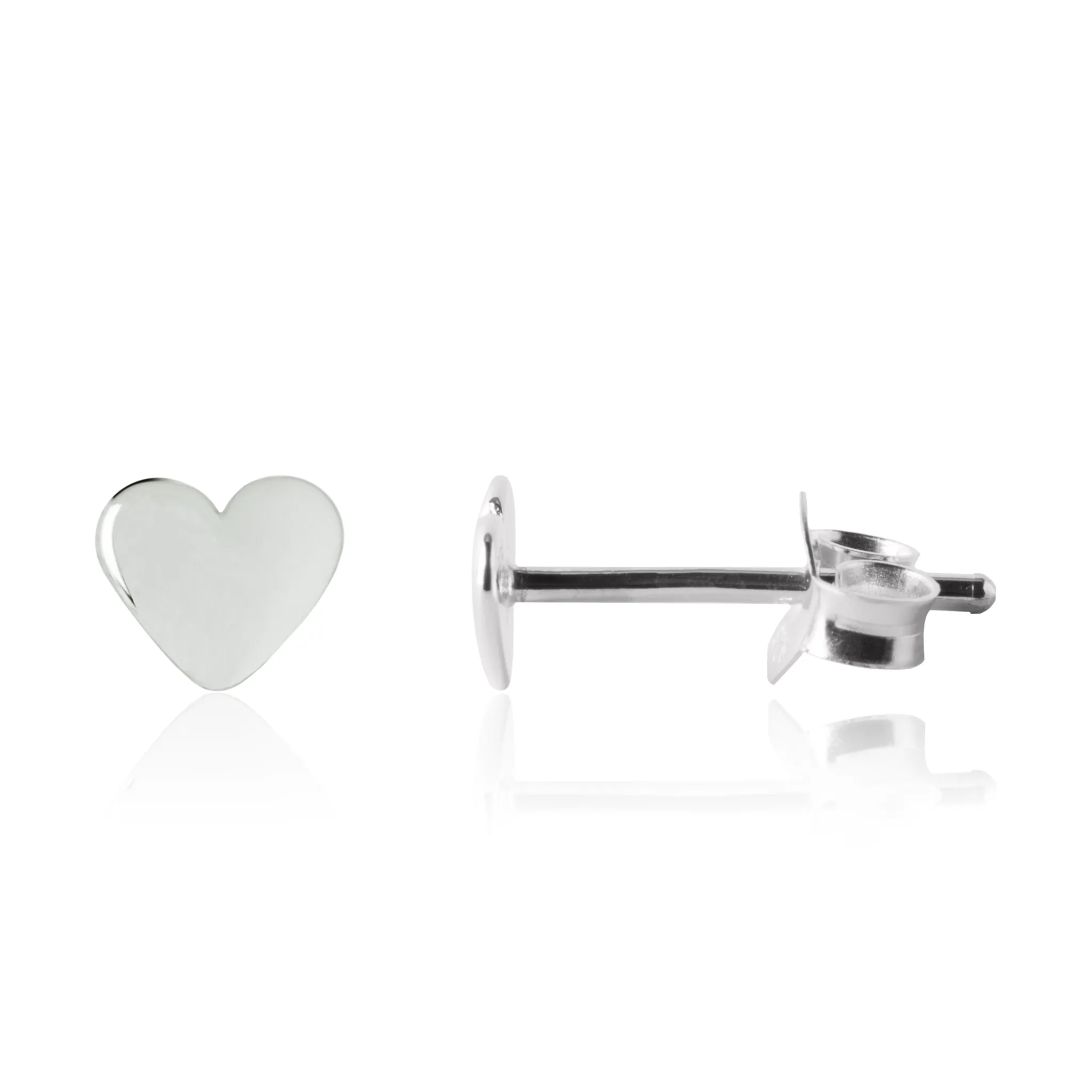 Shiny Baby Heart Earrings - Sterling Silver