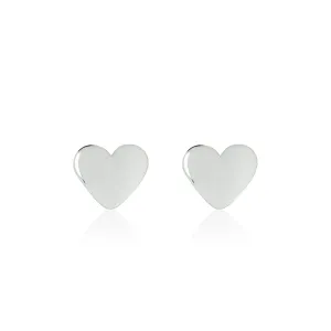 Shiny Baby Heart Earrings - Sterling Silver