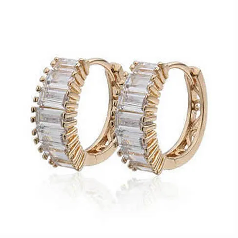 Shiny Baguettes Hoop Earrings