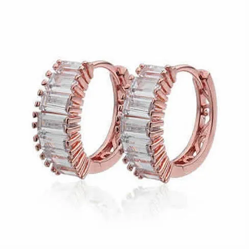 Shiny Baguettes Hoop Earrings