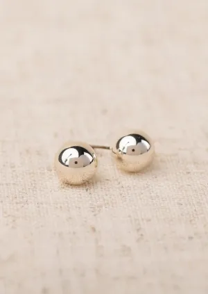 Shiny Silver Grenada Studs - Medium