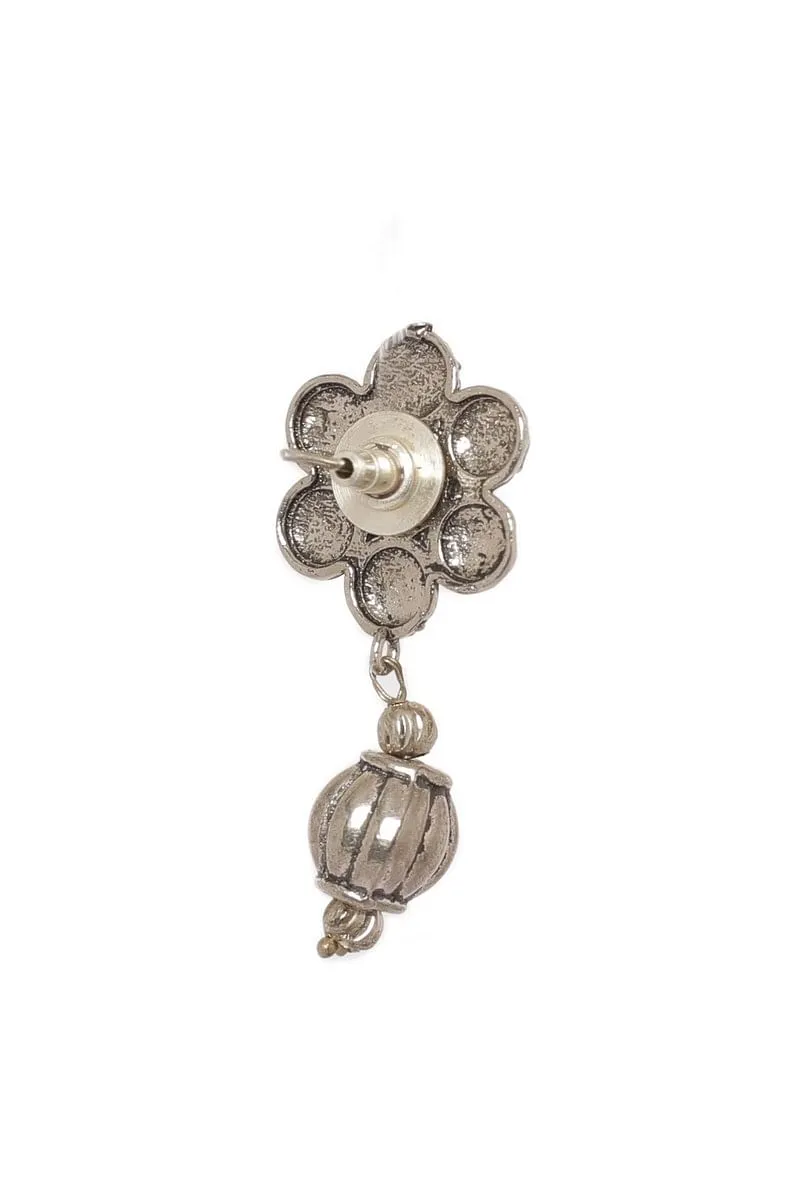 Silver Floret Small Tribal Jhumkas