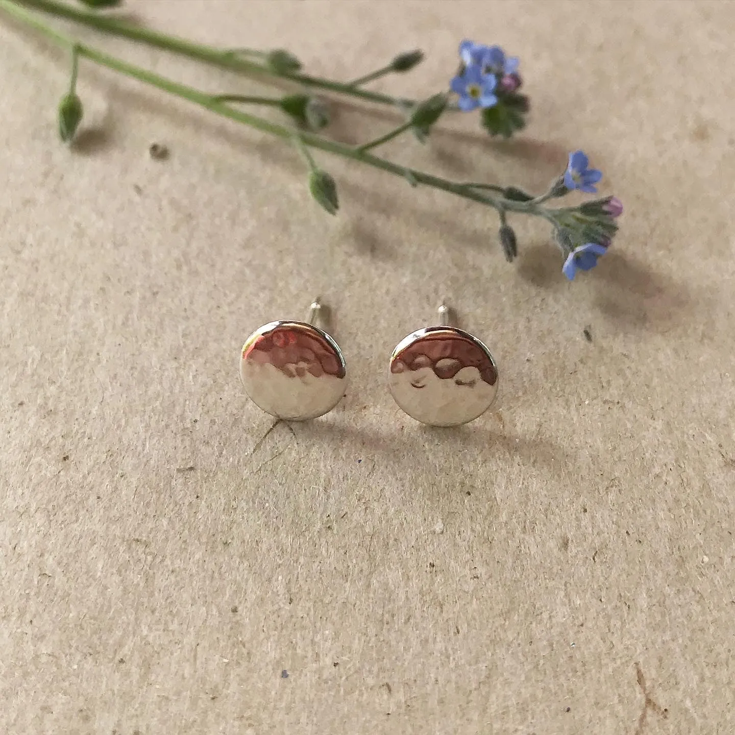 Silver hammered studs