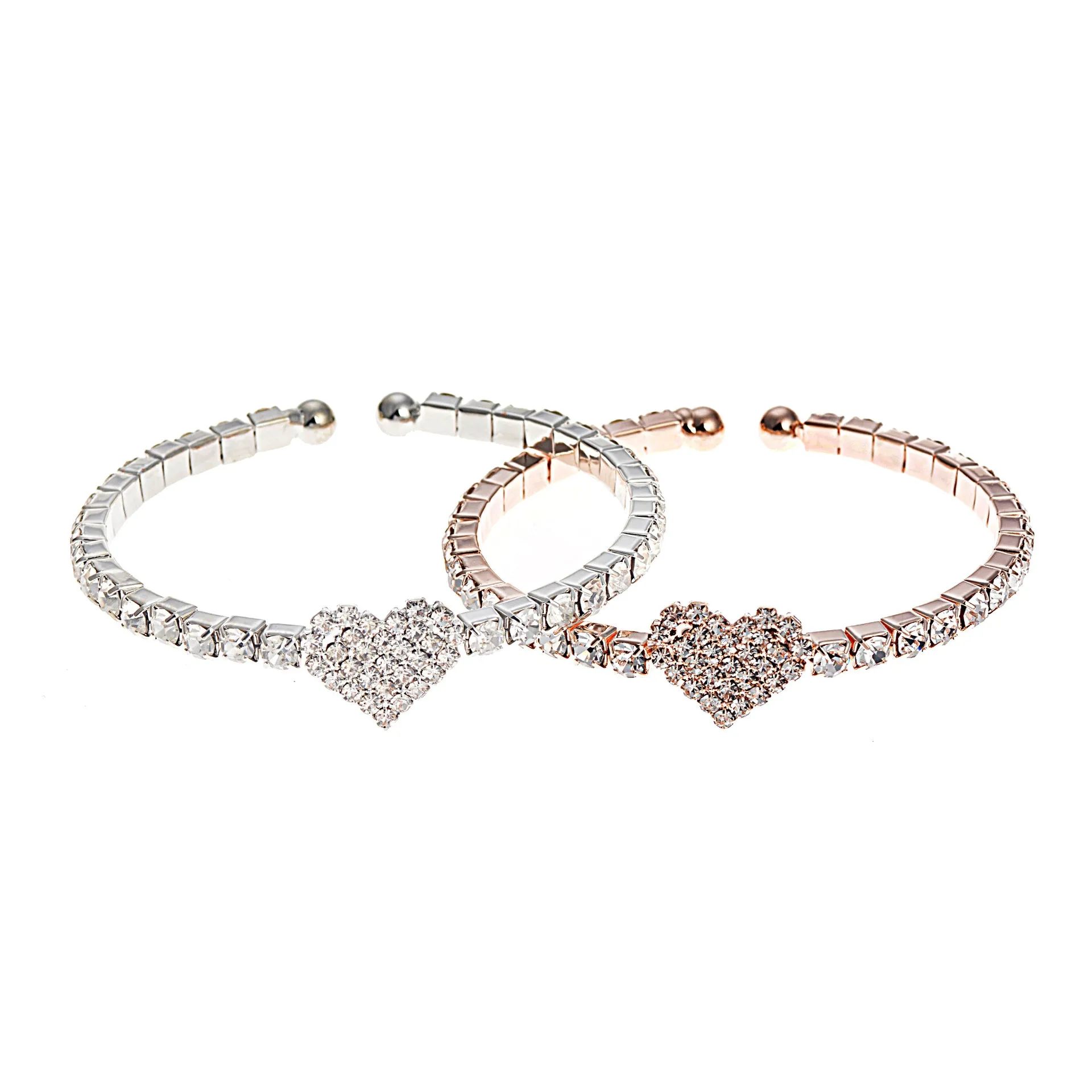 Simple And Popular Full Diamond Couple Elastic Love  Bracelet