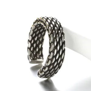 Simple Mesh Silver Plain Silver Mix And Match Plain Silver Ancient Silver Ppen Ring