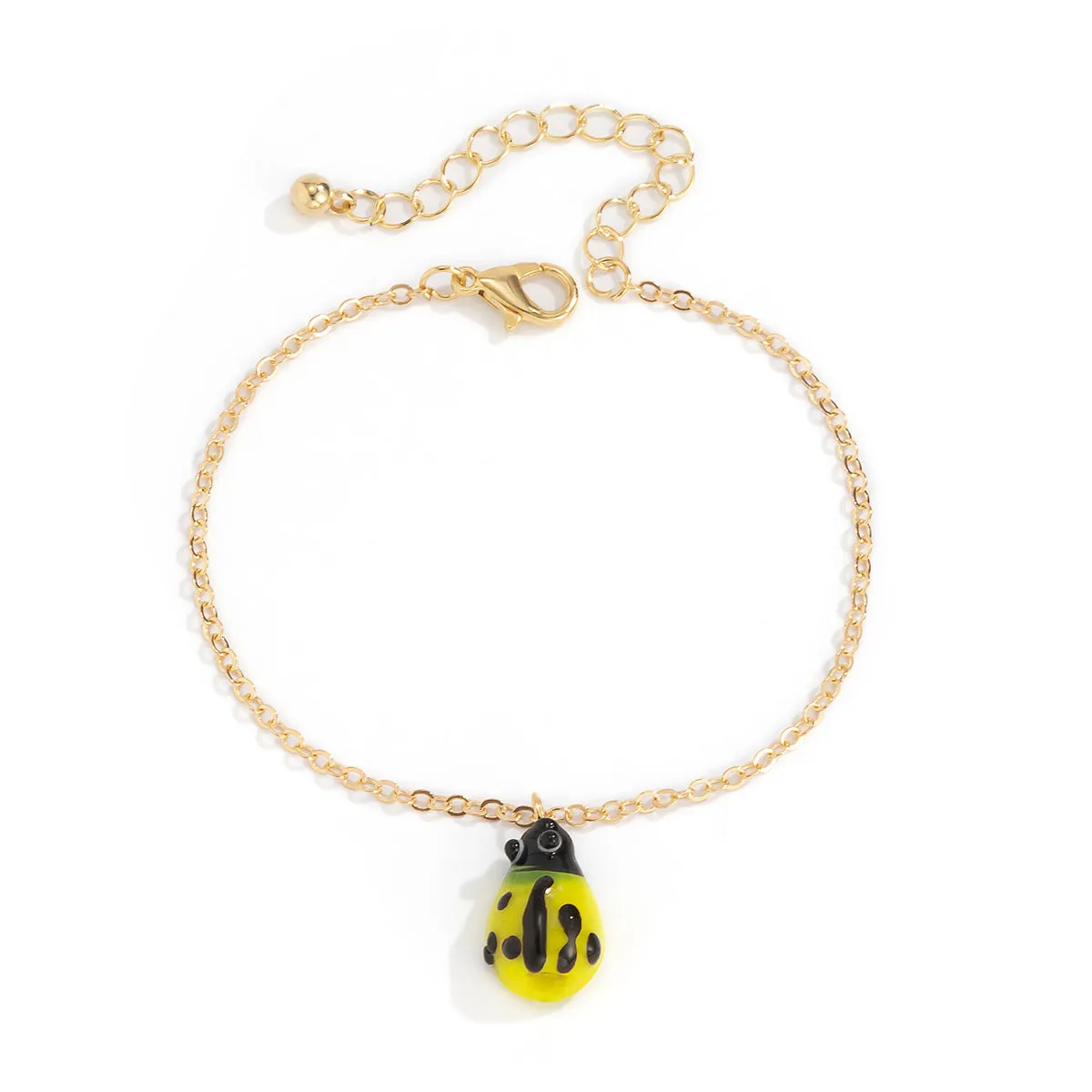 Simple Seven Star Ladybug Tag Bracelet