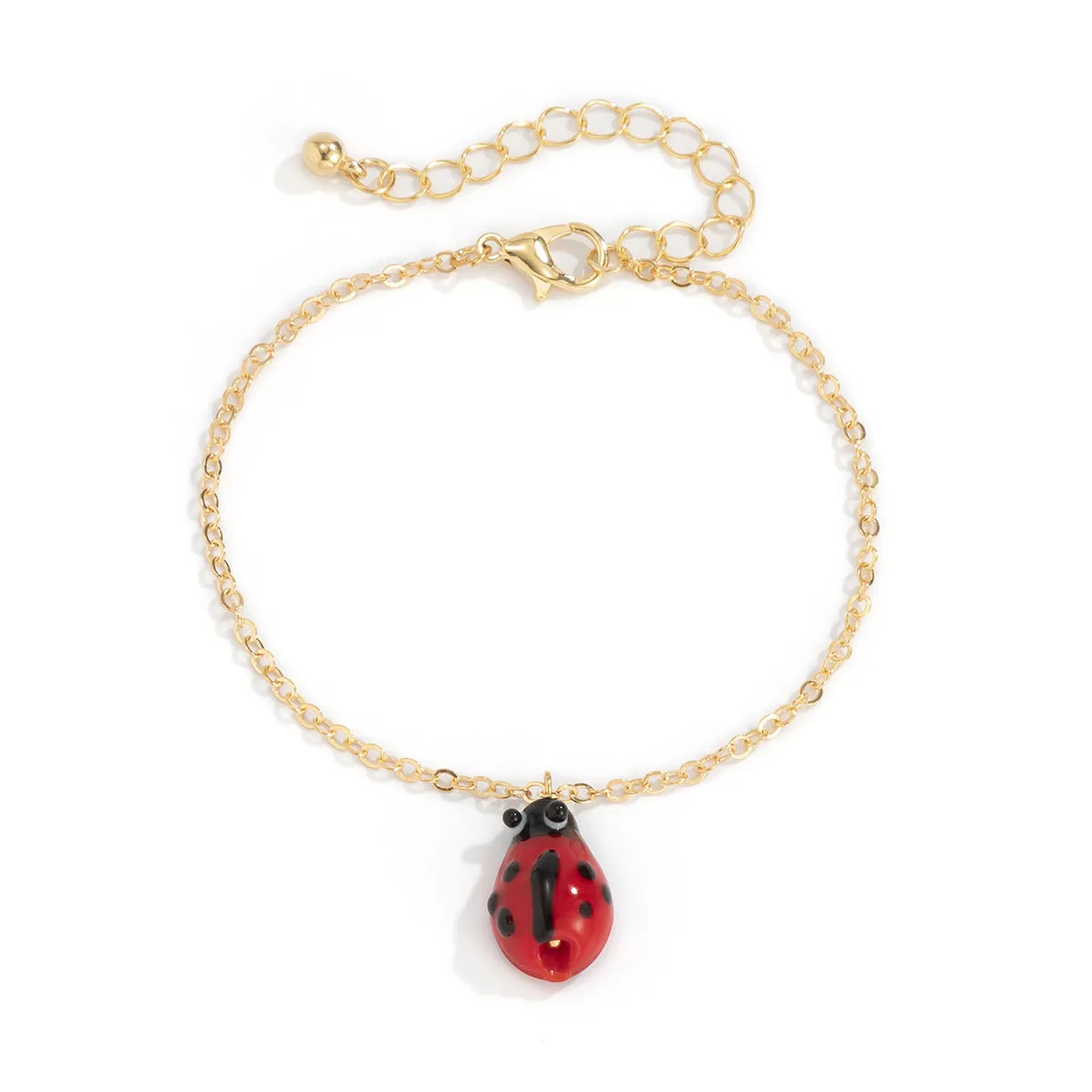 Simple Seven Star Ladybug Tag Bracelet