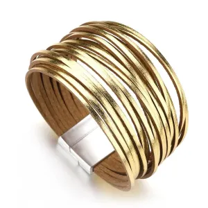 'Simple' Wide Cuff Bracelet - gold