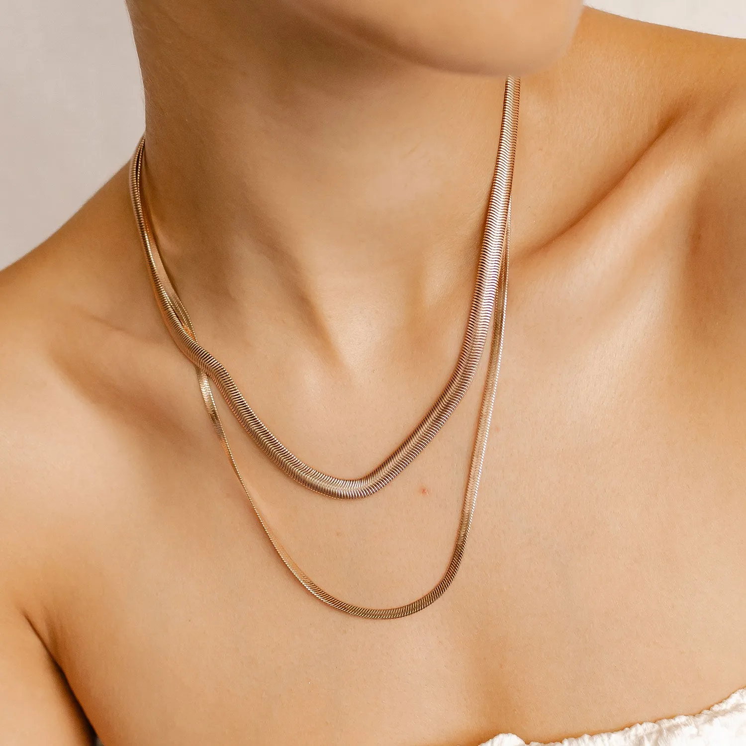 Snake Chain Necklace Set