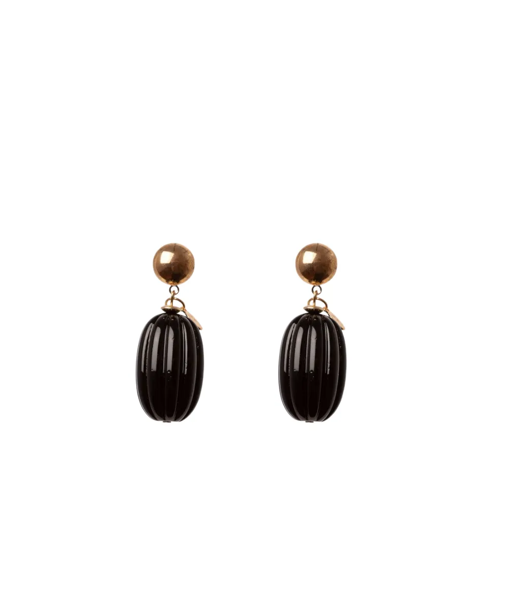 SODINI PLISSE EARRINGS IN BLACK