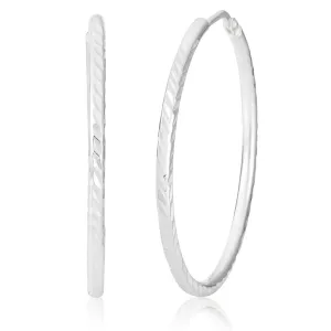 Sterling Silver 30mm Diamond Cut Hoop Earrings