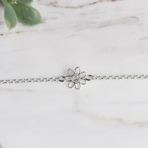 Sterling Silver Open Flower Bracelet