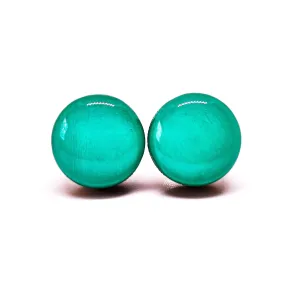 Teal Stud Earrings by Candi Cove Designs