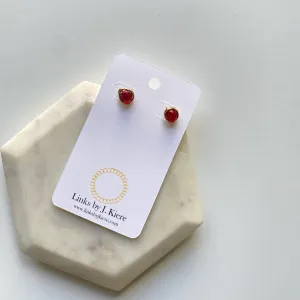 The Morgan Earrings in Garnet Red