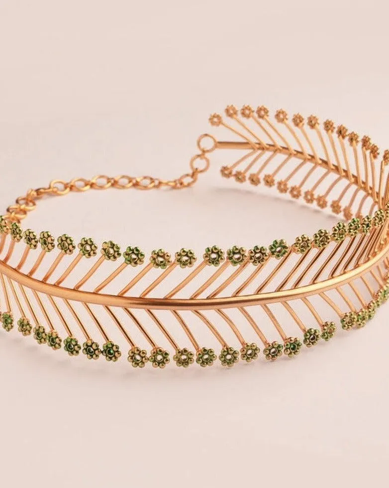 The Siren's Lair Herringbone Gold Plated Choker