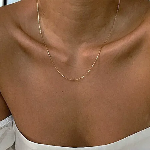 Thin Chain Gold Choker Necklaces