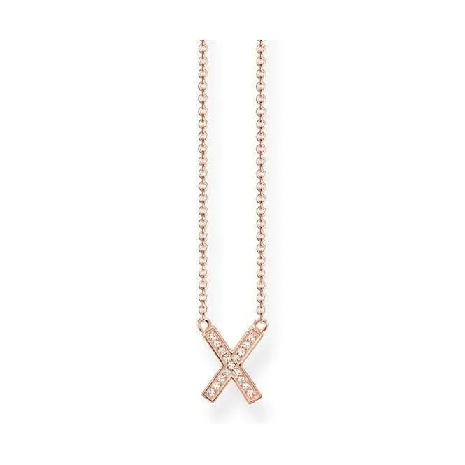 Thomas Sabo Ladies Rose Gold X Necklace KE1657-416-14-L45v