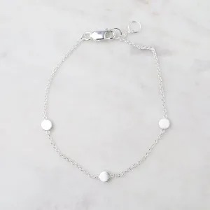 Three Dots Bracelet in Brushed Sterling Silver