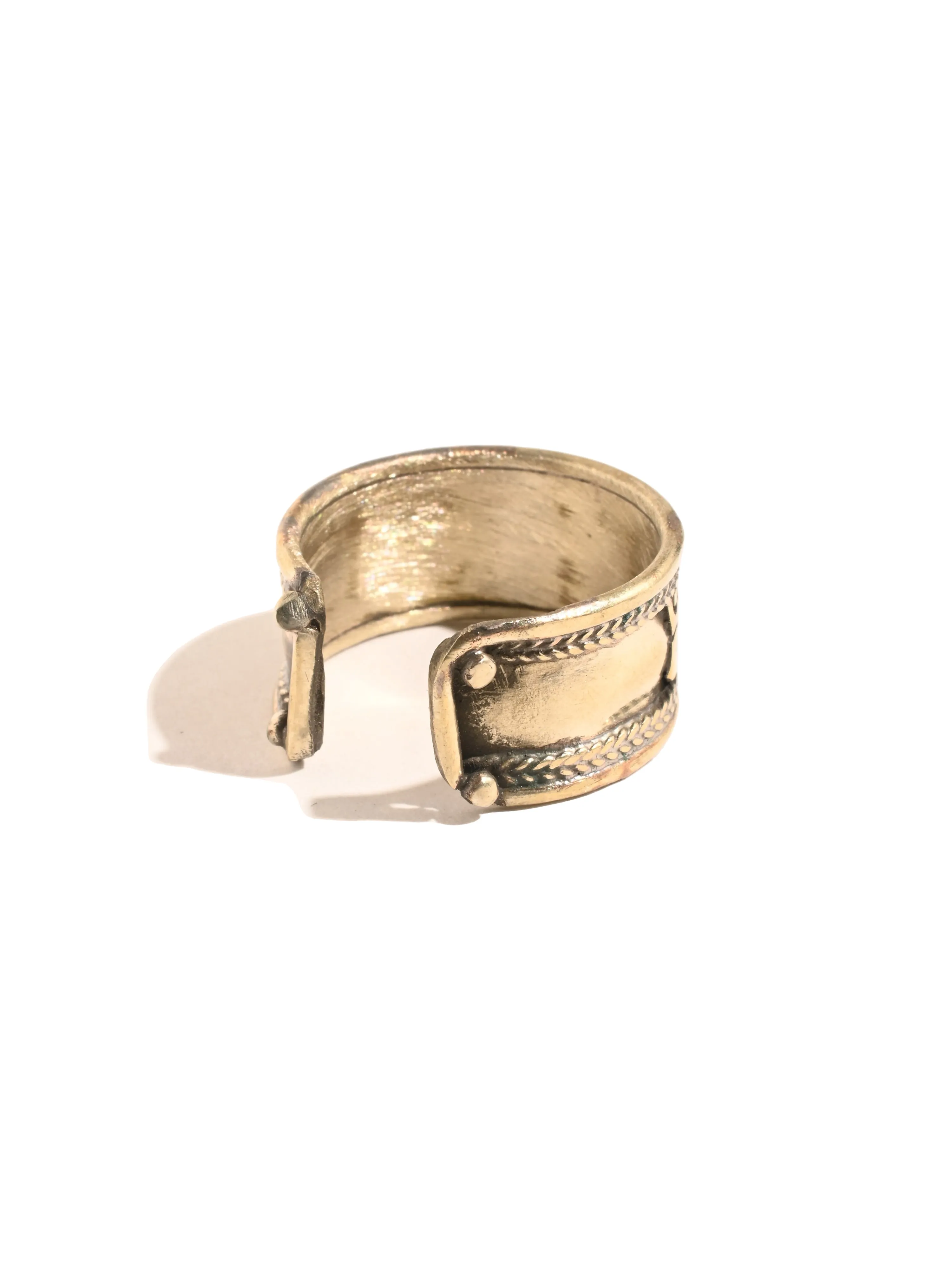 Tibetan Om Mane Padme Hum Ring - Brass